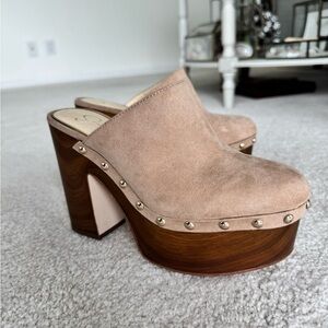 Sam Edelman Tan Platform Mules